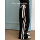 Black Ribbon Lace Lined Pants