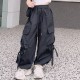 Black Two Ribbons Cargo Pants