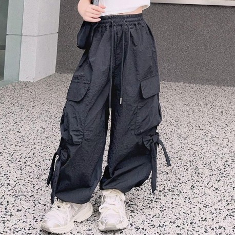 Black Two Ribbons Cargo Pants