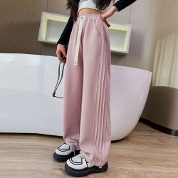 Pink Pleated Side Pants