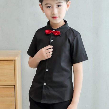 Black Basic Shirt + Bow Tie