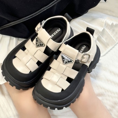 Korean White Plait Leather Shoes