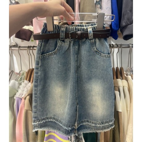 Washed Denim Skirt ( no belt)