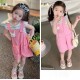 Rainbow Rib Top Set Pink Overalls