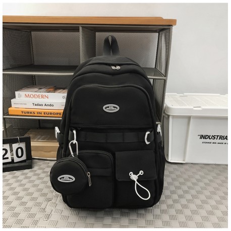 Black Basic Backpack +Pouch