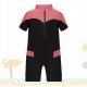 Peach Black One Piece Short Swimsuit