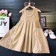 Brown Oversized Korean Dress