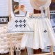 White Embroidery Tank Set Pocket Skirt