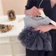 Grey Knit Tank Set Grey Ribbon Tutu pants