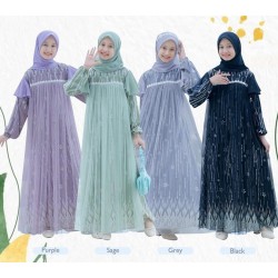Grey Needles Tulle Gamis