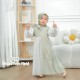 Sage White Stripes One Side Tulle Gamis