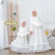 Broken White Dots Tulle Ruffle Gamis