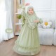 Sage Dots Tulle Ruffle Gamis