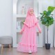 Pink Dots Tulle Ruffle Gamis