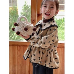 Light Brown Ribbon Peplum Top