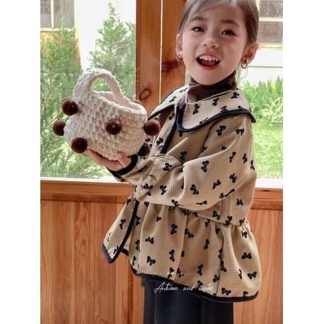 Light Brown Ribbon Peplum Top