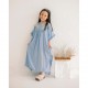 Blue Pretty Embroidery Kaftan Dress