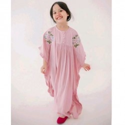 Pink Pretty Embroidery Kaftan Dress