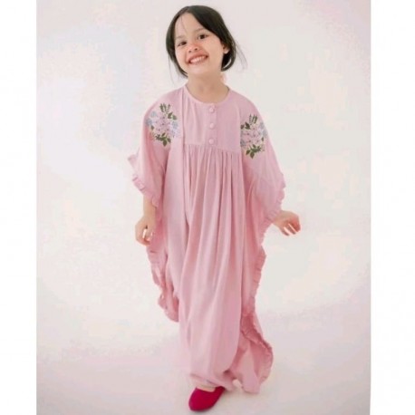 Pink Pretty Embroidery Kaftan Dress