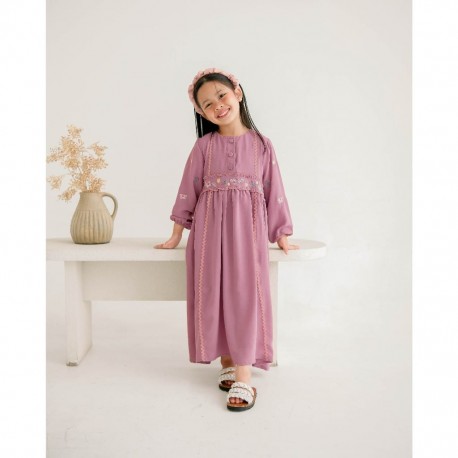 Pink Two Line Embroidery Belt Gamis