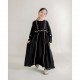 Black Two Line Embroidery Belt Gamis
