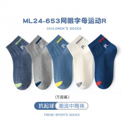 R Blue Grey Socks