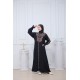 Black Elegant Embroidery Gamis+Hijab