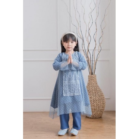 Royal Blue Lace Tunic Set Pants