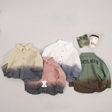 Beige Two Tone Dolner Long Sleeve Shirt