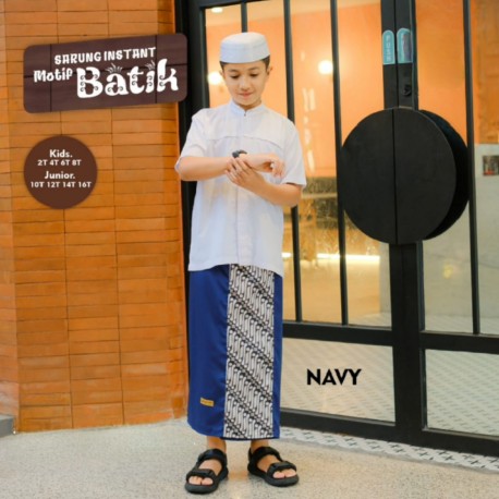 Sarung Batik Instan Navy