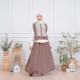 Light Brown White Lace Top Set Long Skirt