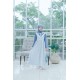 Blue V Ruffle Button Gamis