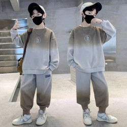 Brown Beige H SweatShirt Top Set Pants