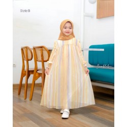 Yellow Patel Stripe Gamis