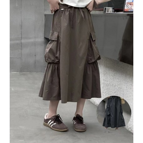Grey Two Pocket Cargo Skirt