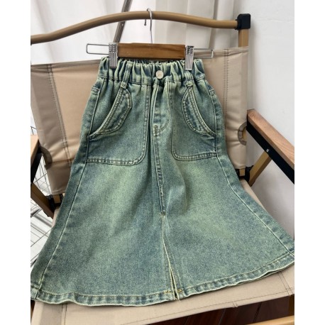 Two Side Pocket Denim Skirt