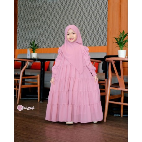 Pink Puffy Sleeves Gamis