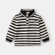 Black White Stripe Bear LS Shirt