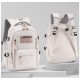 White Five Zipper Medium Backpack