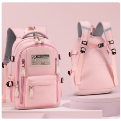 Pink Five Zipper Medium Backpack