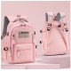 Pink Five Zipper Large Backpack