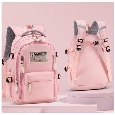 Pink Five Zipper Large Backpack