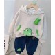 Grey Cute Dinosaurs Set Pants