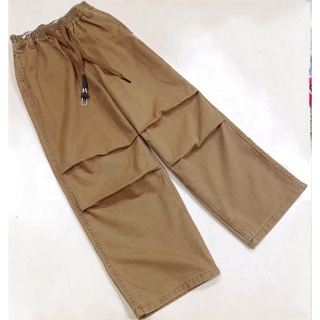 Brown Oversized Back Pocket Denim Pants