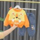 Yellow Lucky Lion Set Denim Pants