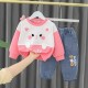 Pink Lucky Cat Set Denim Pants