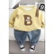 Yellow B Boy Top Set Denim Pants