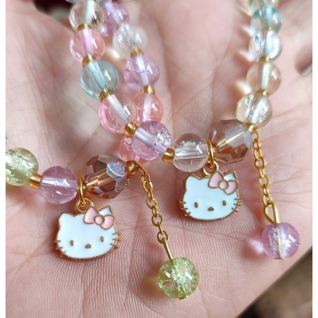 Hell0 K1tty Rainbow Pastel Bracelet