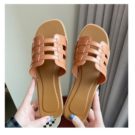 Brown Yima Flat Sandal