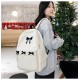 White Four Ribbon Korean Backpack